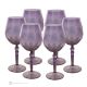 ALKIMIA Ensemble de 6 authentiques verres à vin à pied peints à la main en verre de qualité supérieure.-Violet