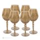 ALKIMIA Ensemble de 6 verres à vin à pied authentiques peints à la main en verre de qualité supérieure.-Jaune