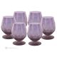 ALKIMIA Ensemble de 6 verres à whisky authentiques peints à la main en verre de qualité supérieure.-Violet