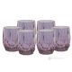 ALKIMIA Lot de 6 verres à eau authentiques peints à la main en verre de qualité supérieure, design moderne.-Violet