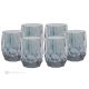 ALKIMIA Ensemble de 6 verres à eau authentiques peints à la main en verre de qualité supérieure, design moderne.-Bleu