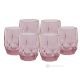 ALKIMIA Ensemble de 6 verres à eau authentiques peints à la main en verre de qualité supérieure, design moderne.-Rose