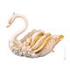 Décoration de table artistique en céramique de style baroque SWAN avec détails en or 24 carats Fabriqué en Italie