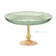 Assiette ASTRA, pièce maîtresse avec détail de feuille d'or, verre de qualité supérieure peint à la main.-Vert