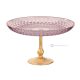 Assiette ASTRA, pièce maîtresse avec détail de feuille d'or, verre de qualité supérieure peint à la main.-Rose