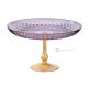 Assiette ASTRA, pièce maîtresse avec détail de feuille d'or, verre de qualité supérieure peint à la main.-Violet