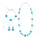 PARURE AURORA parure de bijoux artistiques collier collier bracelet boucles d'oreilles perles en verre de Murano avec argent 925 authentique fait main Made in Italy
