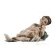 Statuette BLEU Capodimonte, porcelaine d'art italienne, beauté intemporelle.
