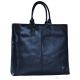 Sac bandoulière femme GRETA Shopper cabas en véritable cuir fait main Bleu