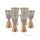 CANALETTO Ensemble de 6 authentiques verres à vin à pied peints à la main en verre de qualité supérieure.
