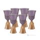 CANALETTO Ensemble de 6 authentiques verres à vin à pied peints à la main en verre de qualité supérieure.