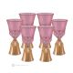 CANALETTO Ensemble de 6 authentiques verres à vin à pied peints à la main en verre de qualité supérieure.