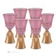 CANALETTO Ensemble de 6 authentiques verres à eau à pied peints à la main en verre de qualité supérieure.