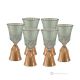 CANALETTO Ensemble de 6 authentiques verres à vin à pied peints à la main en verre de qualité supérieure.