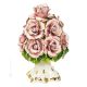 CENTRE DE TABLE BOUQUET DE ROSE Créations Artistiques en Céramique Style Baroque Or 24 Carats Made in Italy