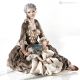 Statuette DAME Romantique Capodimonte, fine porcelaine italienne.
