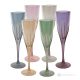 DEBBY Ensemble de 6 flûtes authentiques peintes à la main en verre de qualité supérieure.