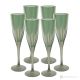 DEBBY Ensemble de 6 flûtes authentiques peintes à la main en verre de qualité supérieure.