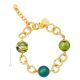 BRACELET FLEUR D'OR bijoux fantaisie artistique bracelet de perles en verre de Murano avec or 18 carats authentique fait à la main Made in Italy