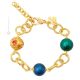 BRACELET FLEUR D'OR bijoux fantaisie artistique bracelet de perles en verre de Murano avec or 18 carats authentique fait à la main Made in Italy