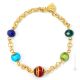 BRACELET GOLD BAND bijoux fantaisie artistique bracelet de perles en verre de Murano avec or 18 carats authentique fait à la main Made in Italy
