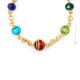 COLLIER BANDE D'OR bijoux fantaisie artistique colliers colliers perles de verre de Murano avec or 18 carats fait à la main authentique Made in Italy