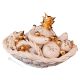 PANIER AVEC FRUITS Décoration de table centre de table artistique en céramique style baroque couleur or 24 carats cristaux Swarovski 