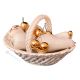 PANIER AVEC FRUITS Décoration de table centre de table artistique en céramique style baroque couleur or 24 carats cristaux Swarovski 