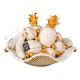 PANIER AVEC FRUITS Décoration de table centre de table artistique en céramique style baroque couleur or 24 carats cristaux Swarovski 