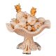 PANIER AVEC FRUITS Décoration de table centre de table artistique en céramique style baroque couleur or 24 carats cristaux Swarovski 