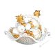 PANIER AVEC FRUITS Décoration de table artistique en céramique de style baroque, couleur or 24 carats
