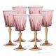 DOMINA Ensemble de 6 authentiques verres à eau à pied peints à la main en verre de qualité supérieure.