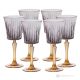 DOMINA Ensemble de 6 authentiques verres à eau à pied peints à la main en verre de qualité supérieure.
