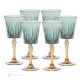 DOMINA Ensemble de 6 authentiques verres à eau à pied peints à la main en verre de qualité supérieure.