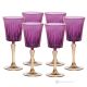 DOMINA Ensemble de 6 authentiques verres à eau à pied peints à la main en verre de qualité supérieure.