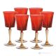 DOMINA Ensemble de 6 authentiques verres à eau à pied peints à la main en verre de qualité supérieure.