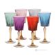 DOMINA Ensemble de 6 authentiques verres à vin à pied peints à la main en verre de qualité supérieure.