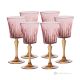 DOMINA Ensemble de 6 authentiques verres à vin à pied peints à la main en verre de qualité supérieure.