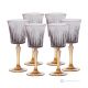 DOMINA Ensemble de 6 authentiques verres à vin à pied peints à la main en verre de qualité supérieure.