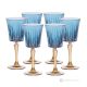 DOMINA Ensemble de 6 authentiques verres à vin à pied peints à la main en verre de qualité supérieure.