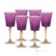 DOMINA Ensemble de 6 authentiques verres à vin à pied peints à la main en verre de qualité supérieure.