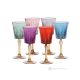 DOMINA Ensemble de 6 verres à liqueur authentiques peints à la main en verre de qualité supérieure.