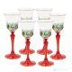 ADAGIO Ensemble de 6 authentiques verres à liqueur à pied peints à la main en verre de qualité supérieure.
