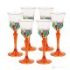 ADAGIO Ensemble de 6 authentiques verres à liqueur à pied peints à la main en verre de qualité supérieure.