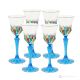 ADAGIO Ensemble de 6 authentiques verres à liqueur à pied peints à la main en verre de qualité supérieure.