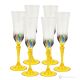 ADAGIO Ensemble de 6 flûtes authentiques peintes à la main en verre de qualité supérieure.