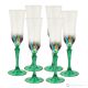 ADAGIO Ensemble de 6 flûtes authentiques peintes à la main en verre de qualité supérieure.
