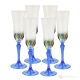 ADAGIO Ensemble de 6 flûtes authentiques peintes à la main en verre de qualité supérieure.