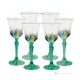 ADAGIO Ensemble de 6 authentiques verres à vin à pied peints à la main en verre de qualité supérieure.