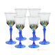 ADAGIO Ensemble de 6 authentiques verres à vin à pied peints à la main en verre de qualité supérieure.